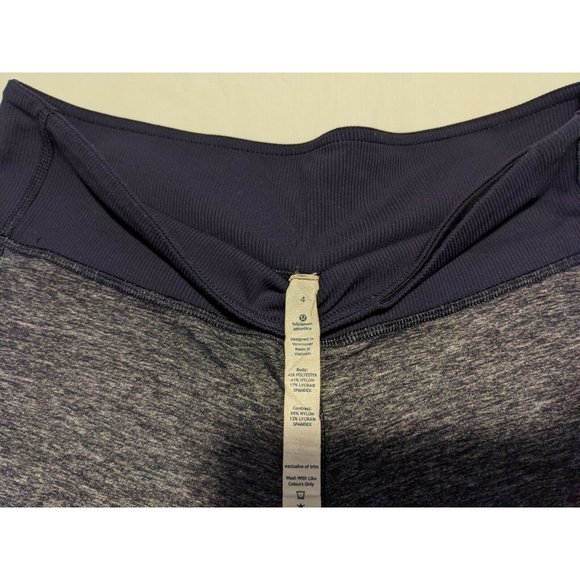 LULULEMON CROPPED LEGGINGS Size 4 - Gray/DarkBlue - Picture 3 of 9